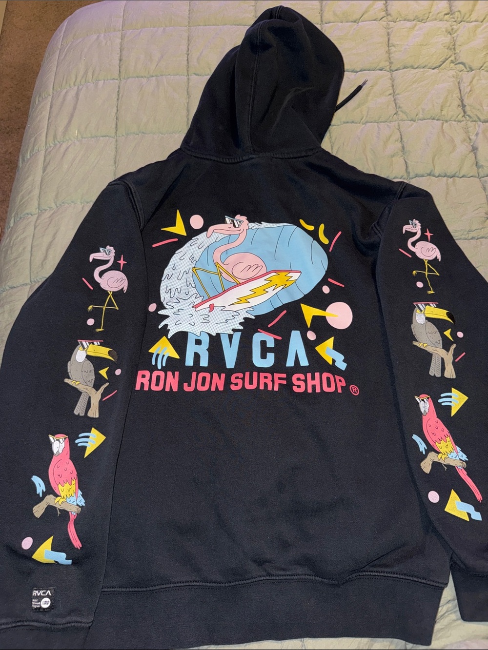 RVCA x Ron Jon Surf Shop Black Womens Hoodie Limited Edition Large